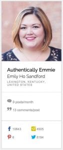 Emily Ho Sandford's tab on The Shelf