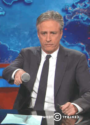 Jon Stewart mic drop