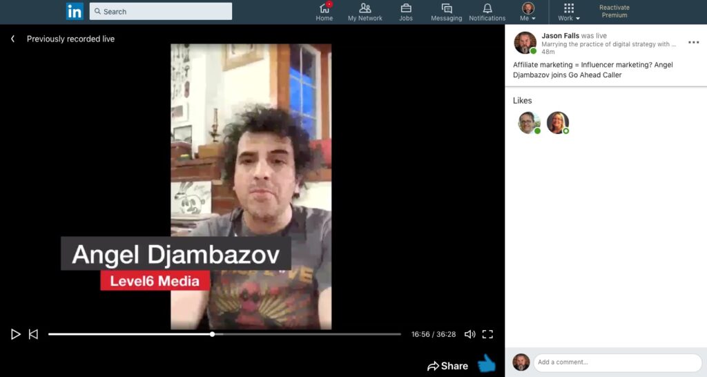 Angel Djambazov talking affiliate marketing with Jason Falls