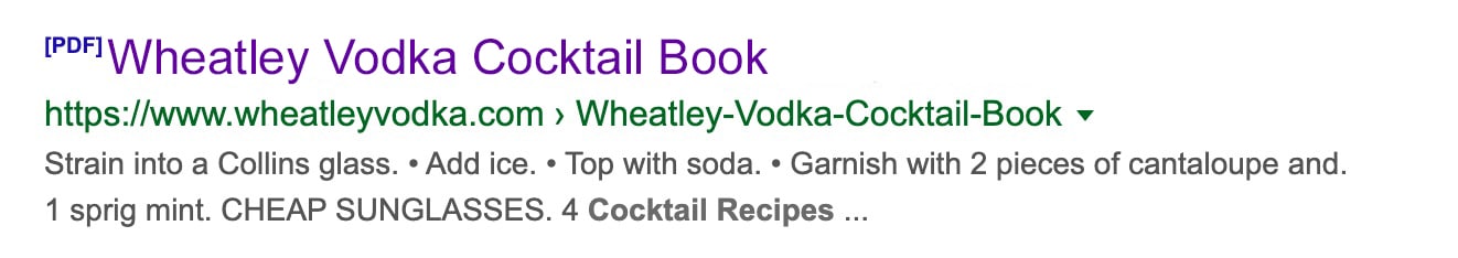 Wheatley Vodka Search Result